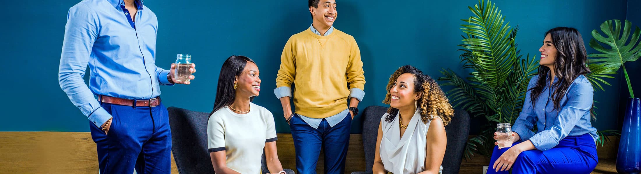 group of young professionals in an office